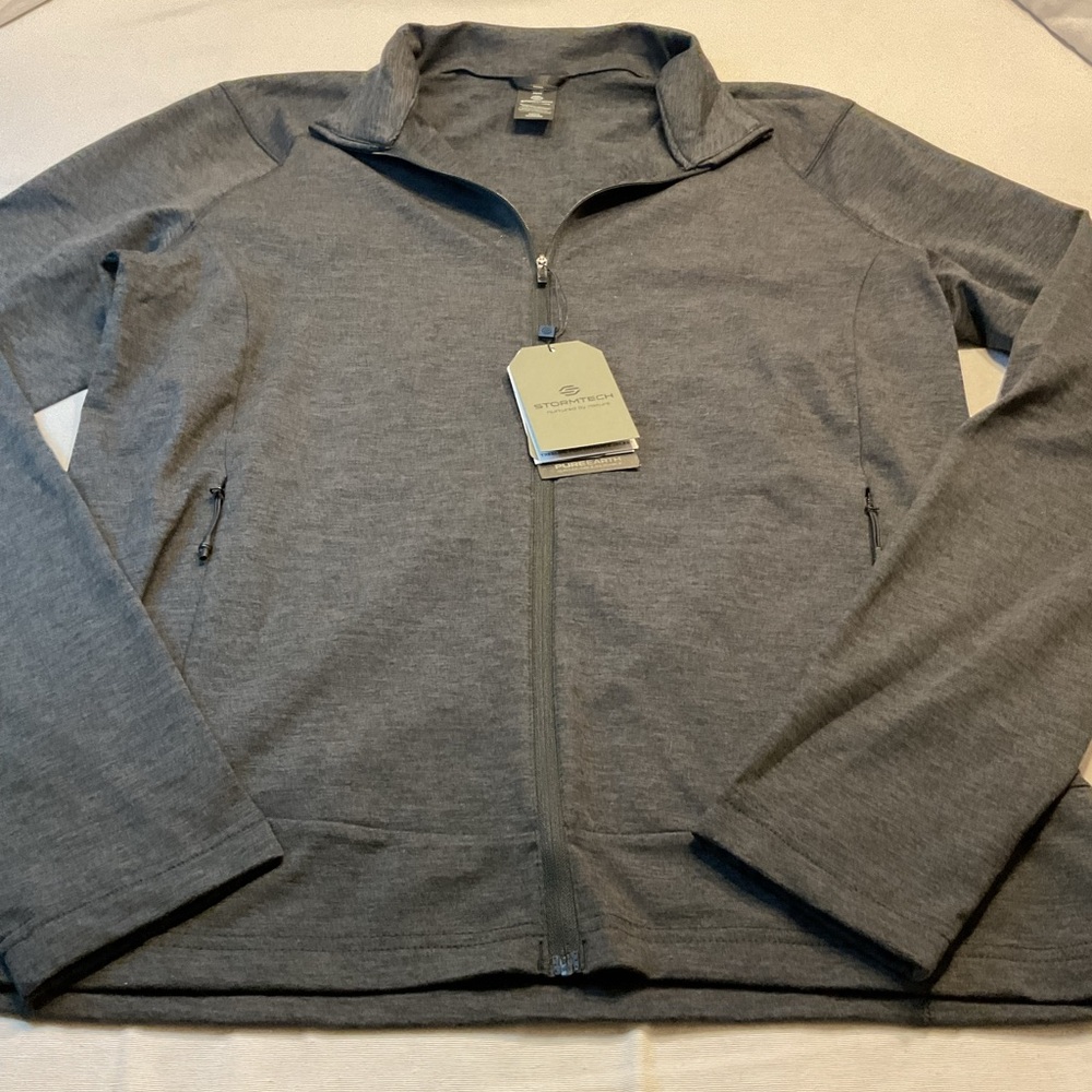 StormTech NWT Heather Gray Zip-Up Lightweight Jacket Size M Collared Zip Pockets